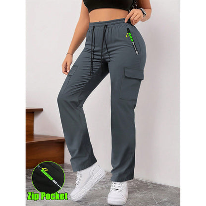 Pantalon décontracté rétro à grandes poches pour femmes