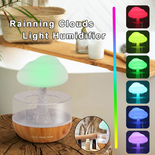 Humidificador de Nube Lluviosa con Luz Nocturna, Difusor de Aceites Esenciales para Aromaterapia, Micro Humidificador con Sonido de Gota de Agua Relajante para el Hogar