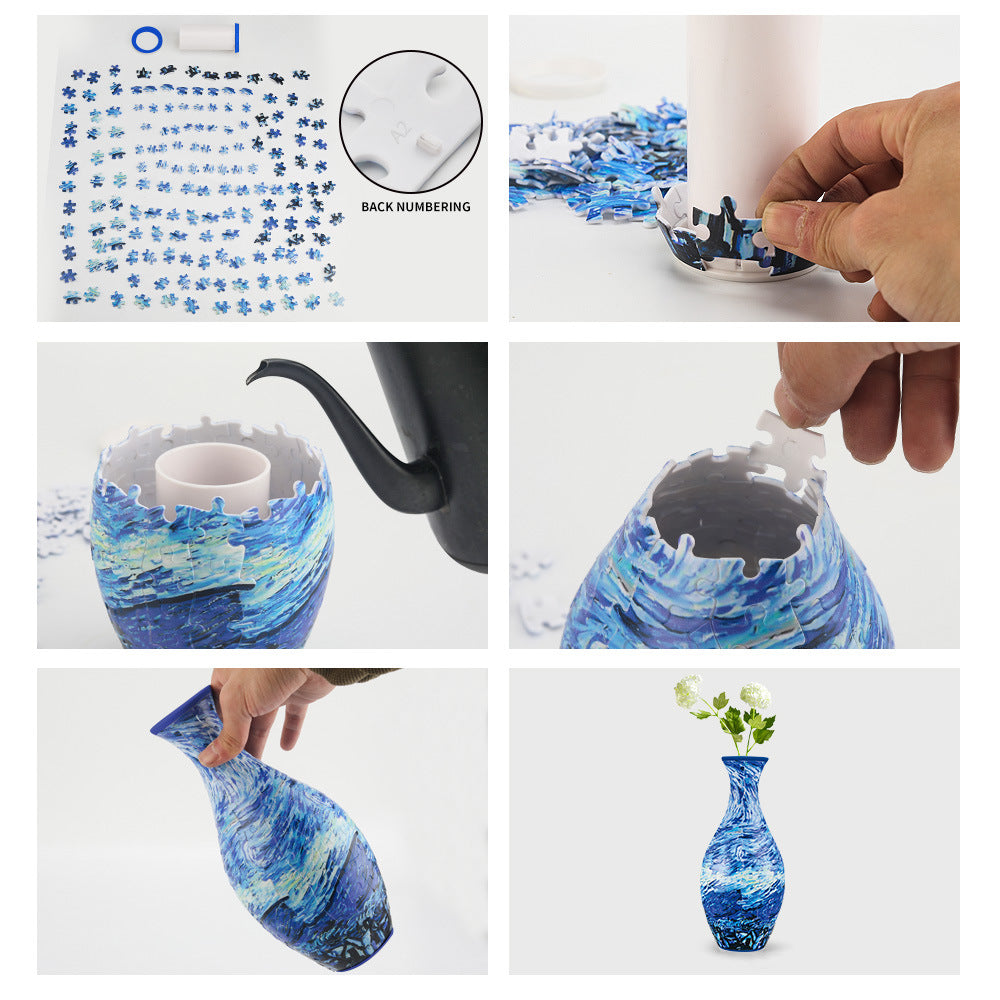 Vase Puzzle 3D DIY Décoration Salon Maison
