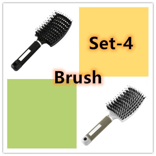 Cepillo para el cabello antinudos Brushy, desenredante para mujer, cerdas de nailon, masajeador de cuero cabelludo, peine para el cabello