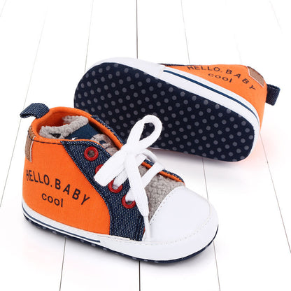 Chaussures en toile de couleur assortie lettres chaussures de marche