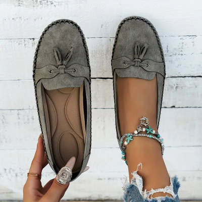 Mocassins ronds pour femmes Tendance Antidérapants Souples Confortables