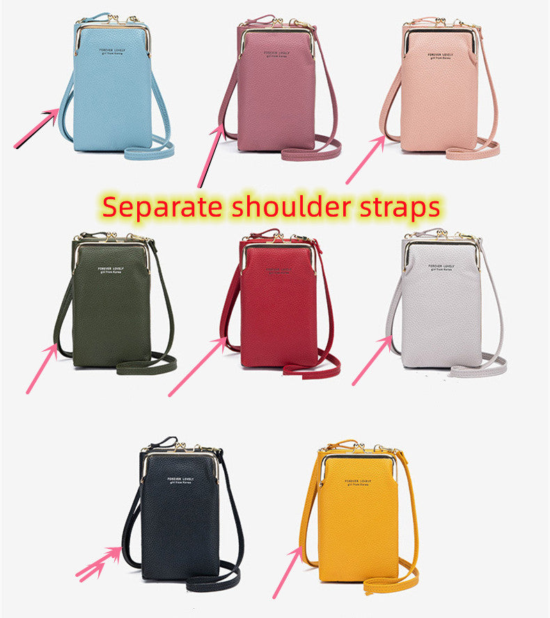 Bolso de Hombro Diagonal de Color Sólido con Patrón Lichi a la Moda
