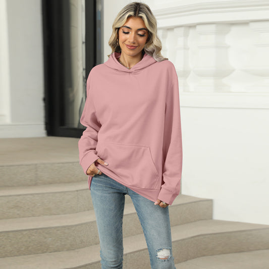 Sweat-shirt à capuche décontracté avec poches pour femmes