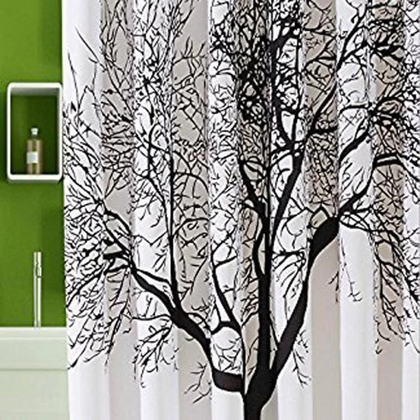 Home Decoration Mildew Resistant Shower Curtain Fabric 180x180 Tree Design Peva Curtain by eprolo