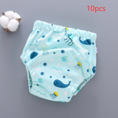Pantalones de entrenamiento lavables para bebé, cubierta de pañal de gasa de 6 capas