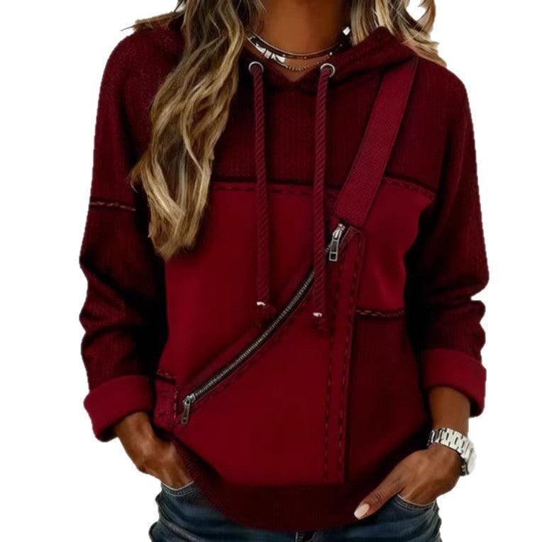 Sweatshirt à Capuche Femme à Manches Longues Imprimé 3D Sans Poches
