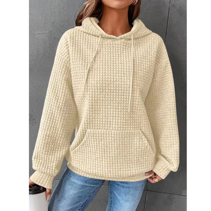 Pull ample et décontracté à manches longues de couleur unie pour femme