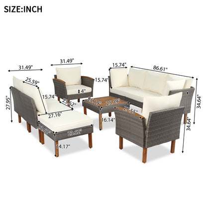 9-piece Patio rattan furniture set