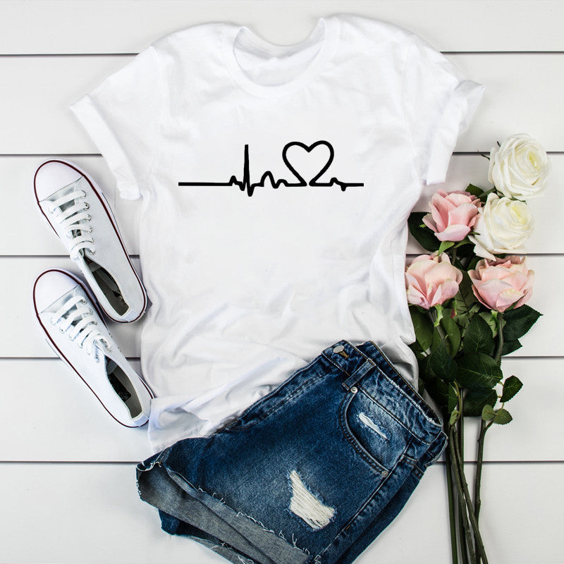 Camiseta de manga corta holgada para mujer, talla grande