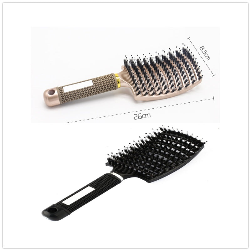 Cepillo para el cabello antinudos Brushy, desenredante para mujer, cerdas de nailon, masajeador de cuero cabelludo, peine para el cabello