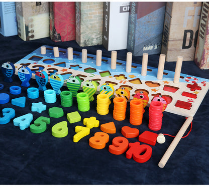 Jeu de puzzle 3D en bois pour enfants, alphabet et chiffres, jouet éducatif coloré avec lettres numériques géométriques