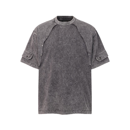 Washed and worn short sleeved T-shirt