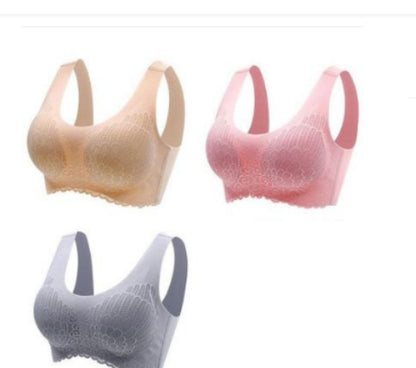 Soutien-gorge de sport en latex thaïlandais naturel 4.0 Angel Wings sans couture une pièce en dentelle pour femme sans armature