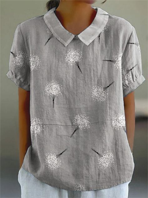 Camiseta de manga corta estilo retro floral y lindo