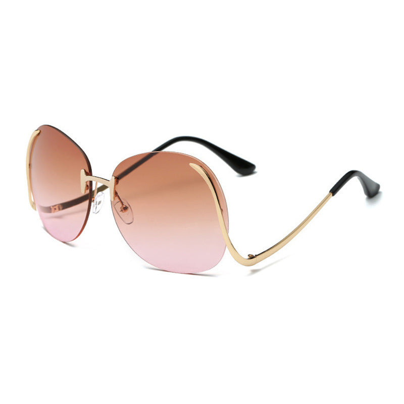 Gafas de sol sin montura con patillas curvadas Gafas decorativas