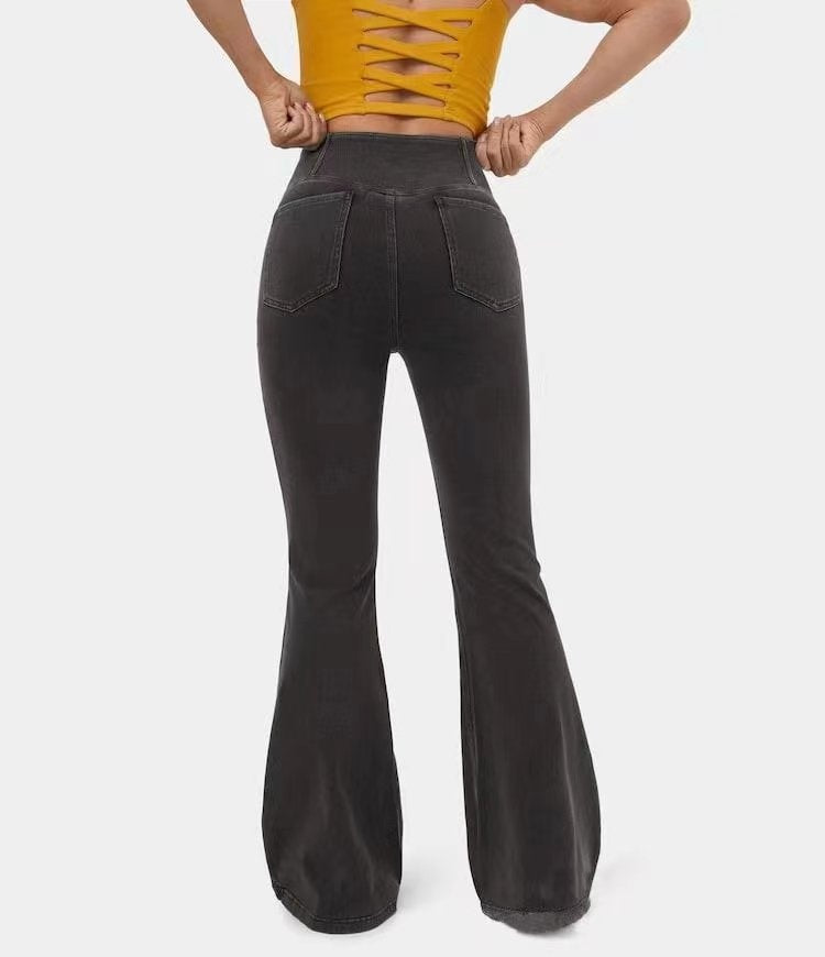 Pantalones vaqueros de campana de imitación de alta calidad, transfronterizos, de levantamiento de cadera, para mujer, estilo europeo y americano.