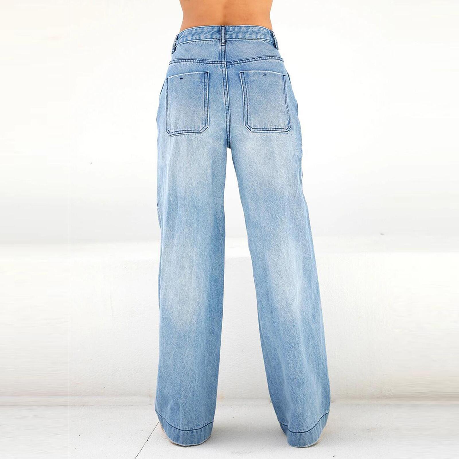Jeans taille haute amples style européen et américain