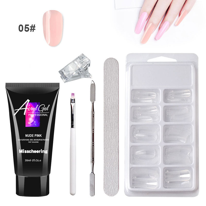 Gel de extensión de uñas sin dolor sin soporte de papel, modelo rápido, juego de gel de cristal sin dolor