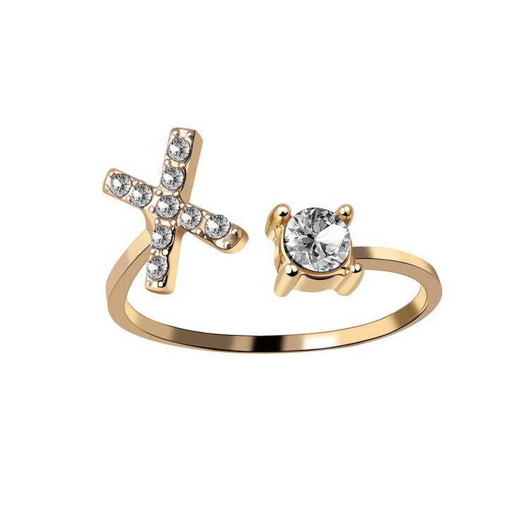 Anillo ajustable de nuevo diseño con 26 letras iniciales, joyería de moda para mujer, joyería simple y elegante