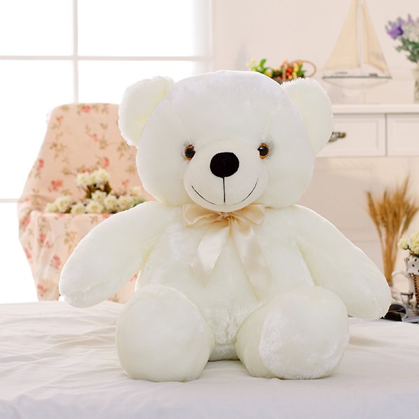 Ours en peluche lumineux à LED, jouet en peluche coloré et brillant, cadeau de Noël pour enfants, oreiller