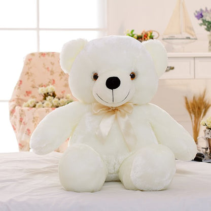 Ours en peluche lumineux à LED, jouet en peluche coloré et brillant, cadeau de Noël pour enfants, oreiller