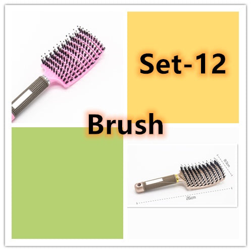 Cepillo para el cabello antinudos Brushy, desenredante para mujer, cerdas de nailon, masajeador de cuero cabelludo, peine para el cabello