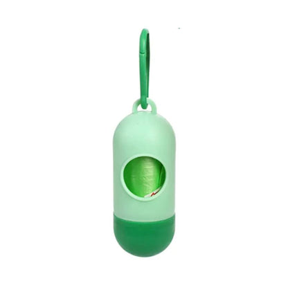 AdTec green plastic pet poop bag dispenser with hanging strap and roll of bags