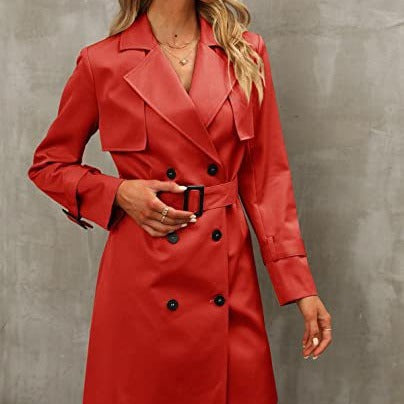 Manteau trench décontracté à double boutonnage, style européen et américain pour femme, collection automne