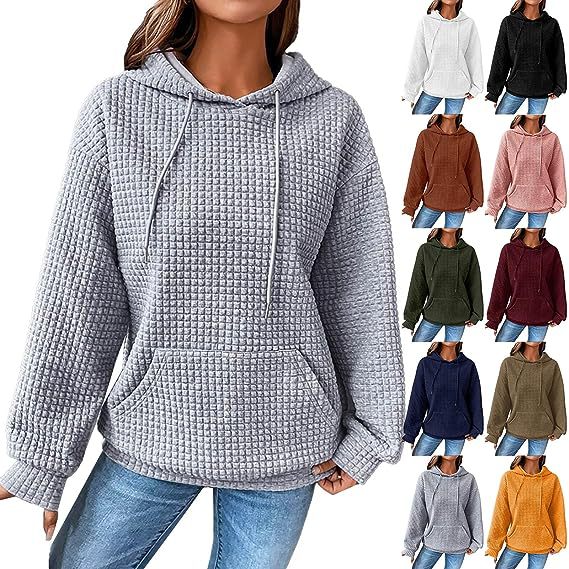 Suéter de manga larga de color liso holgado casual para mujer