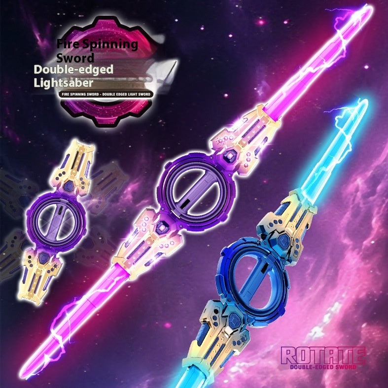 Fire Spinning Sword Double Blade Telescopic War Bearing Rotating Cool Luminous Toy