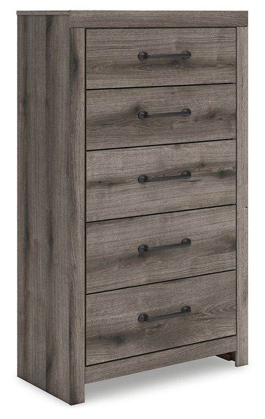 Graystorm Brown Gray Five Drawer Chest Furniture Storage Bedroom Wardrobe-0