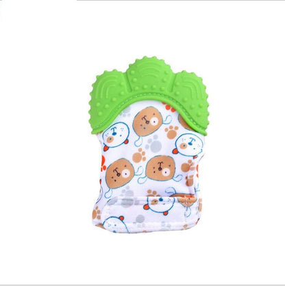 Anneau de dentition pour bébé, gants molaires en silicone anti-morsure, jouets sonores pour enfants