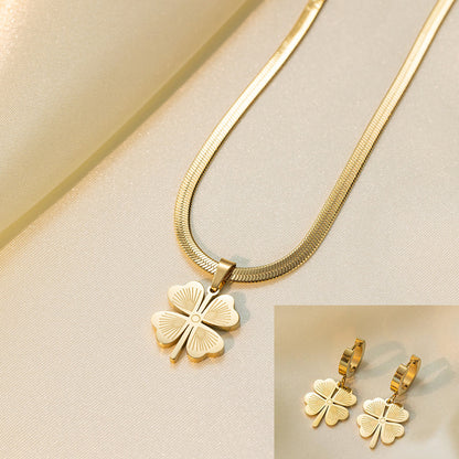 Boucles d'oreilles Collier en acier inoxydable Ensemble de bijoux pour femmes
