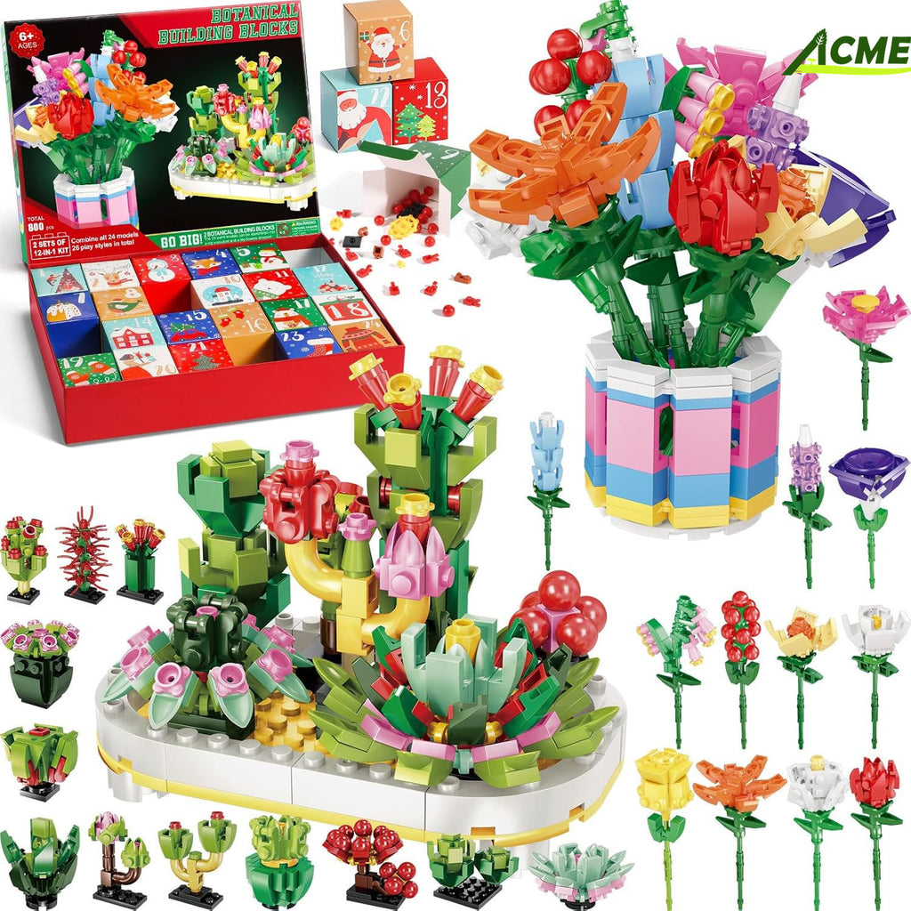 Petits blocs de construction en forme de bouquet pour Noël - Boîte mystère