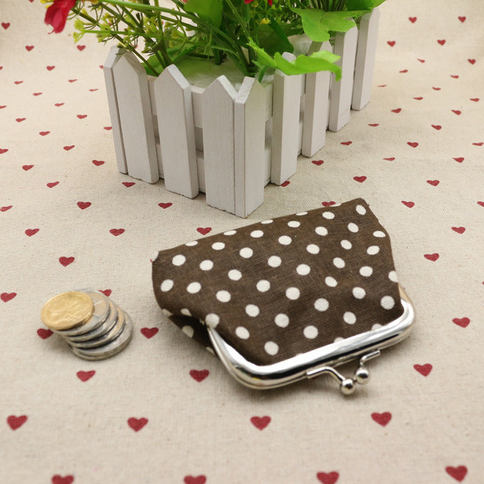 Sac à monnaie en tissu de lin à pois zéro pour enfants, portefeuille créatif, petit cadeau Taobao, vente en gros