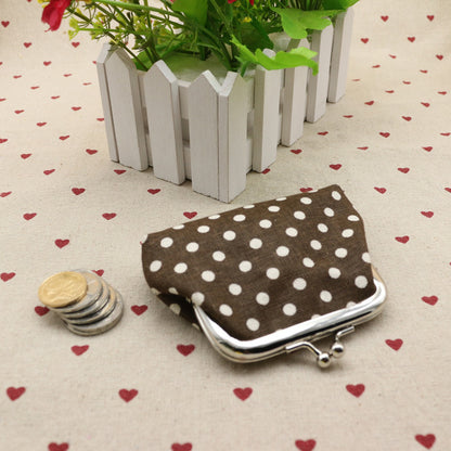 Sac à monnaie en tissu de lin à pois zéro pour enfants, portefeuille créatif, petit cadeau Taobao, vente en gros