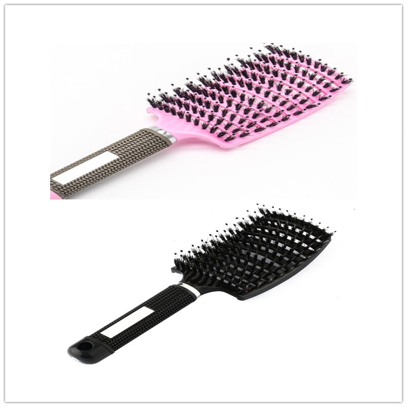 Cepillo para el cabello antinudos Brushy, desenredante para mujer, cerdas de nailon, masajeador de cuero cabelludo, peine para el cabello