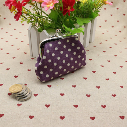 Sac à monnaie en tissu de lin à pois zéro pour enfants, portefeuille créatif, petit cadeau Taobao, vente en gros
