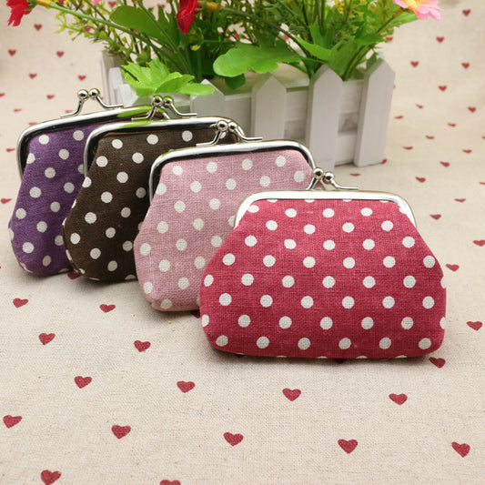 Monedero de tela de lino con puntos, cartera para niños, monedero creativo, pequeño regalo de Taobao al por mayor