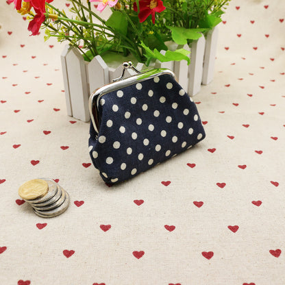 Sac à monnaie en tissu de lin à pois zéro pour enfants, portefeuille créatif, petit cadeau Taobao, vente en gros