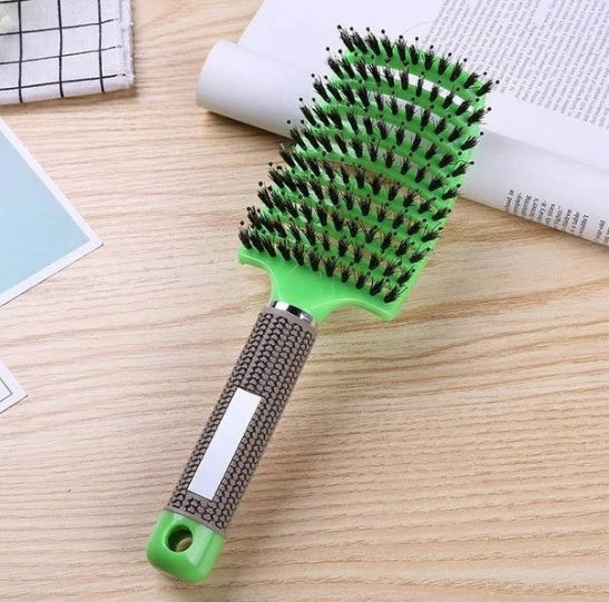 Cepillo para el cabello antinudos Brushy, desenredante para mujer, cerdas de nailon, masajeador de cuero cabelludo, peine para el cabello