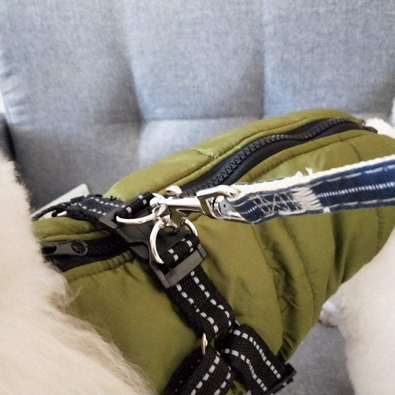Ropa impermeable para perros, abrigo de invierno con arnés, ropa cálida para mascotas, chaqueta para perros grandes, abrigo para chihuahua y labrador, disfraz