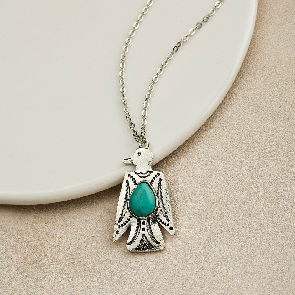 Collier Pendentif Turquoise Style Bohème Ornement Vente en Gros Transfrontalière Européenne et Américaine Bijoux Naturels