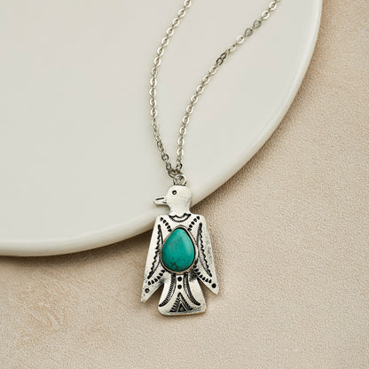 Collier Pendentif Turquoise Style Bohème Ornement Vente en Gros Transfrontalière Européenne et Américaine Bijoux Naturels