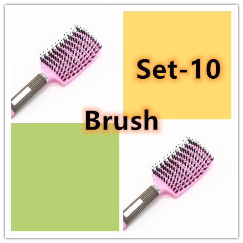 Cepillo para el cabello antinudos Brushy, desenredante para mujer, cerdas de nailon, masajeador de cuero cabelludo, peine para el cabello