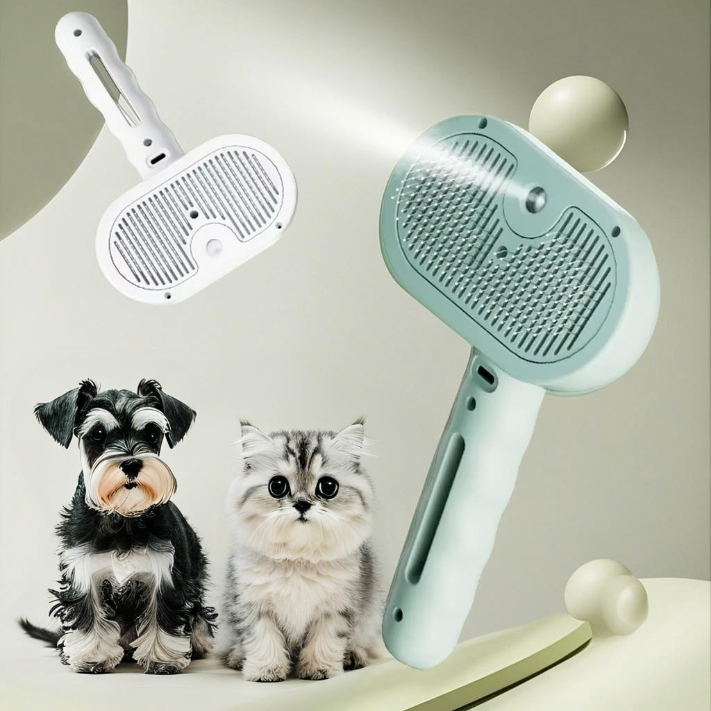 Pulverizador para mascotas Peine eliminador de pelo para mascotas Cepillo de limpieza Accesorios para gatos Herramientas de aseo para perros Peine humidificador de niebla de agua para desenredar Suministros para mascotas