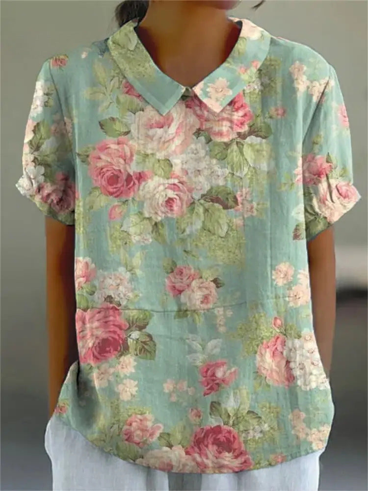 Camiseta de manga corta para mujer, con diseño retro creativo