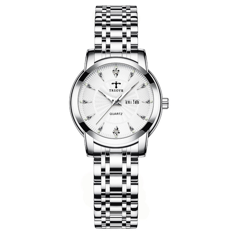 Pequeño y exquisito reloj de cuarzo impermeable luminoso sencillo para mujer