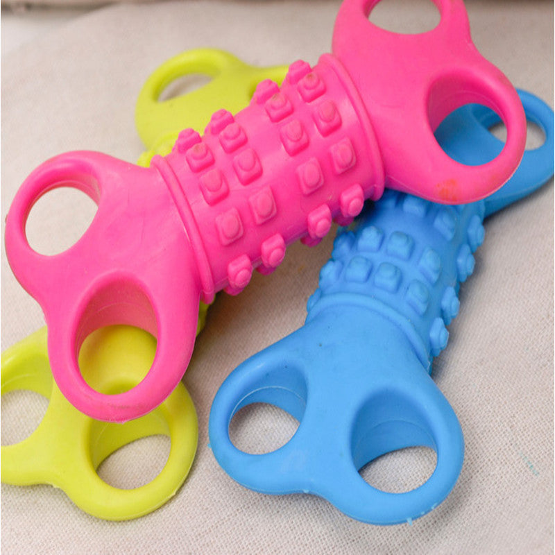Juguete masticable de silicona con forma de hueso para perros